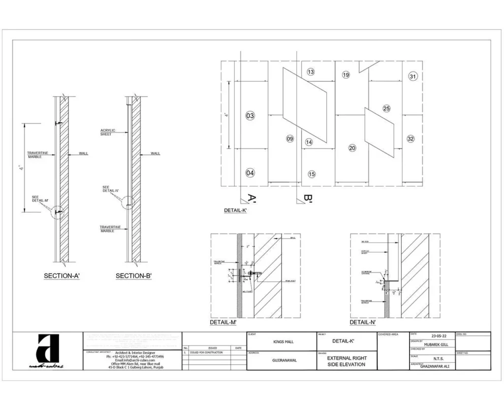 Top Architect in Lahore | Archi Cubes - Exterior The Mall 2d plan - main