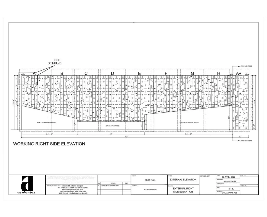 Top Architect in Lahore | Archi Cubes - Exterior The Mall 2d plan - main